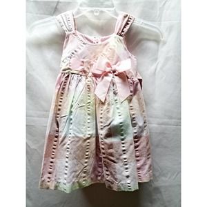 Bonnie Jean Large Pink Yellow Blue Plaid Summer Sleeveless Sun Dress 3T